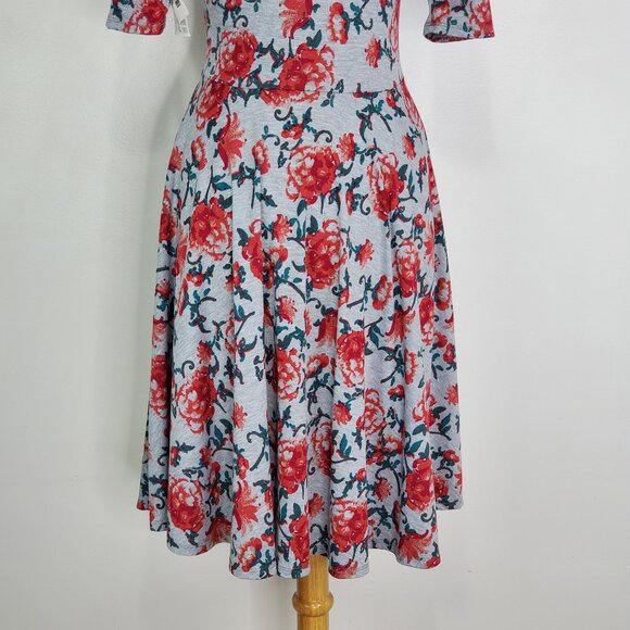 LuLaRoe Abstract Floral Fit & Flare Nicole Dress NEW NWT Size L - Picture 8 of 12